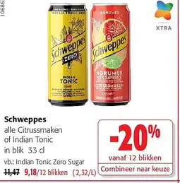 Colruyt Schweppes Indian Tonic Zero Sugar aanbieding