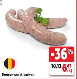 Colruyt Boerenworst varken 110979 aanbieding