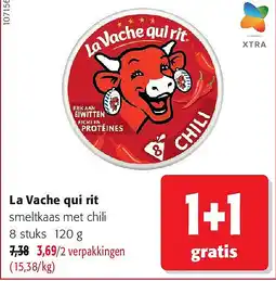 Colruyt La Vache qui rit smeltkaas met chili 8 stuks 120 g aanbieding