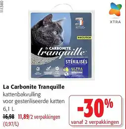 Colruyt La Carbonite Tranquille kattenbakvulling voor gesteriliseerde katten 6,1 L aanbieding