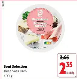 Colruyt Boni Selection smeerkaas Ham 400 g aanbieding