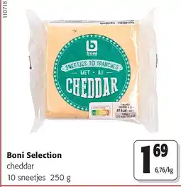 Colruyt Boni Selection cheddar 10 sneetjes 250 g aanbieding