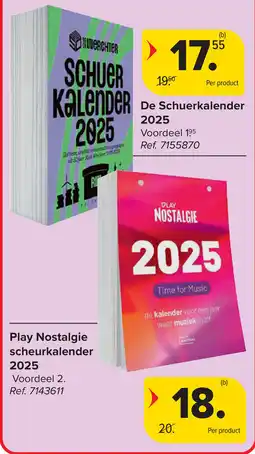 Carrefour Play Nostalgie scheurkalender 2025 aanbieding