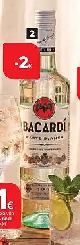 Carrefour Rum Bacardi en Havana Club en gin Bombay Sapphire aanbieding