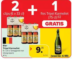 Carrefour Bier Tripel Karmeliet aanbieding