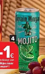 Carrefour Blikje Ready To Drink Captain Morgan, Gordon’s gin en Smirnoff Ice aanbieding