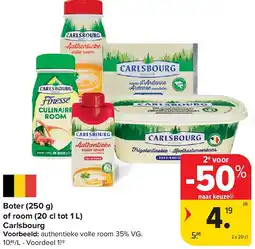 Carrefour Boter (250 g) of room (20 cl tot 1 L) Carlsbourg aanbieding