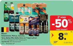 Carrefour Bieren Kwaremont, Petrus, Carolus, Ypra, Delta IPA, Delta Zero en Tripel LeFort aanbieding