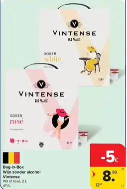 Carrefour Bag-in-Box Wijn zonder alcohol Vintense aanbieding