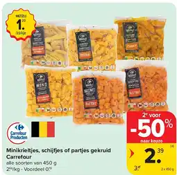 Carrefour Minikrieltjes, schij es of partjes gekruid Carrefour aanbieding
