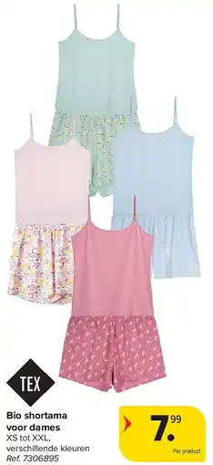 Carrefour Bio shortama voor dames aanbieding
