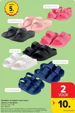 Carrefour Sandalen of slippers voor heren, dames en kinderen aanbieding