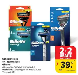 Carrefour Scheermesjes en -apparaatjes Gillette aanbieding
