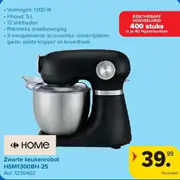 Carrefour Zwarte keukenrobot HSM1300BH-25 aanbieding