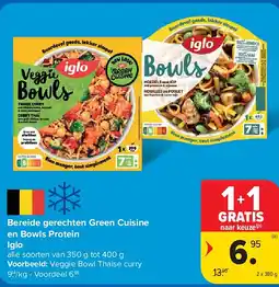 Carrefour Bereide gerechten Green Cuisine en Bowls Protein Iglo aanbieding