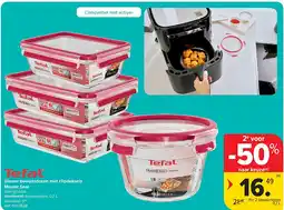 Carrefour Glazen bewaardozen met clipdeksels Master Seal aanbieding