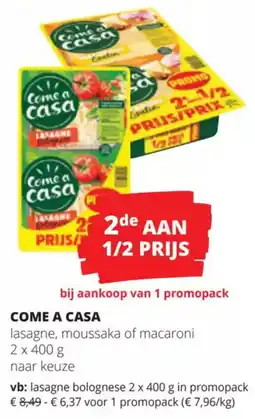 Spar Come a Casa Lasagne, Moussaka of Macaroni aanbieding