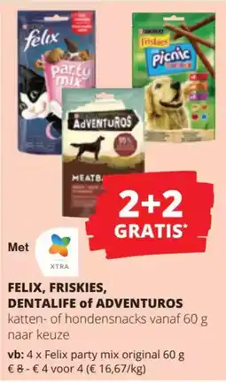 Spar Felix, Friskies, Dentalife of Adventuros aanbieding
