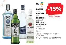 OKay Bomay gin, eristoff vodka of WILLIAM LAWSON'S whisky aanbieding