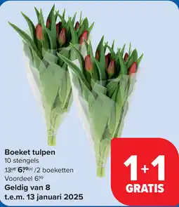 Carrefour Boeket tulpen 10 stengels aanbieding