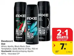 Carrefour Deodorant Axe aanbieding