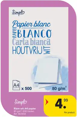 Carrefour Simply Riem wit A4-papier aanbieding