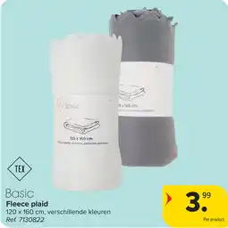 Carrefour Basic Fleece plaid aanbieding