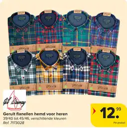 Carrefour Geruit Flanellen Hemd voor Heren aanbieding