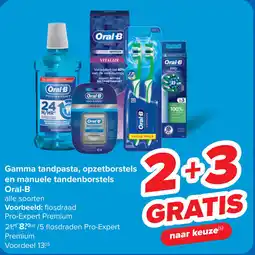 Carrefour Gamma tandpasta, opzetborstels en manuele tandenborstels Oral-B aanbieding