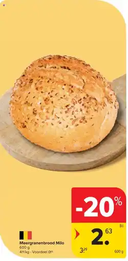 Carrefour Meergranenbrood Milo aanbieding