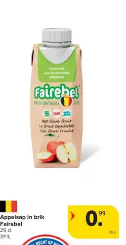 Carrefour Appelsap in brik Fairebel aanbieding