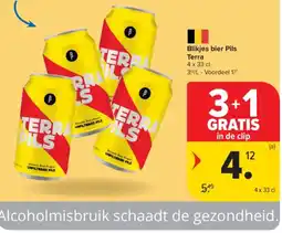 Carrefour Blikjes bier Pils Terra aanbieding