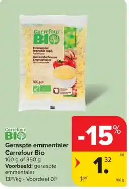 Carrefour Geraspte emmentaler Carrefour Bio g aanbieding
