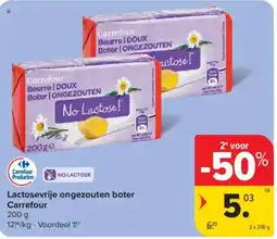 Carrefour Lottosevrije ongezouten boter Carrefour aanbieding