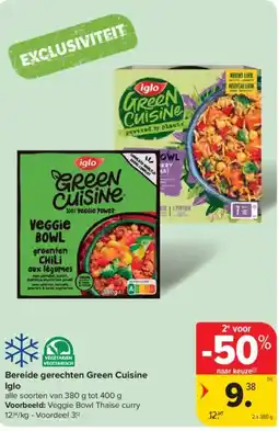 Carrefour Bereide gerechten Green Cuisine Iglo aanbieding