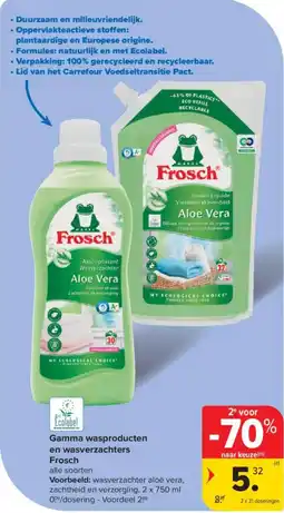 Carrefour Gamma wasproducten en wasverzachters frosch aanbieding