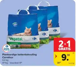 Carrefour Voordeel Plantaardige kattenbakvulling Carrefour aanbieding