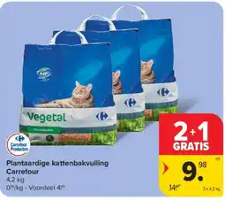 Carrefour Plantaardige kattenbakvulling Carrefour aanbieding