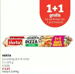 Spar Herta pizzadeeg dun & rond aanbieding