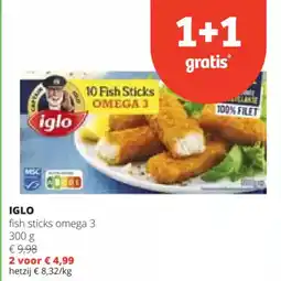 Spar Iglo fish sticks omega aanbieding
