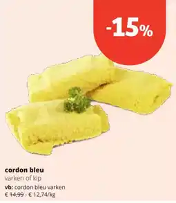 Spar Cordon bleu varken of kip aanbieding