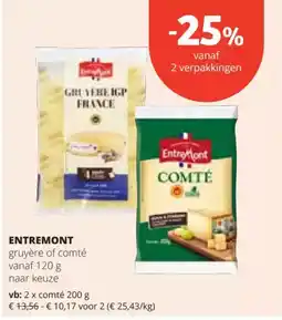 Spar Entremont gruyère of comté aanbieding