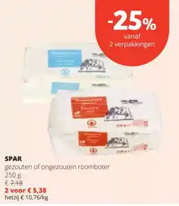 Spar Sara gezouten of ongezouten roomboter aanbieding