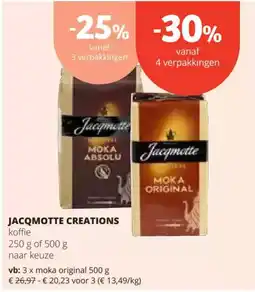 Spar Jacqmotte creations koffie aanbieding