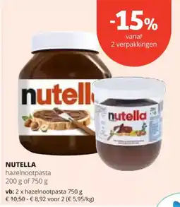 Spar Nutella hazelnootpasta aanbieding