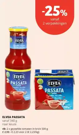 Spar Elvea PassATA vanaf 340 g aanbieding