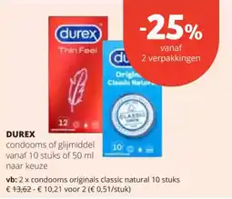 Spar Durex condooms of glijmiddel aanbieding
