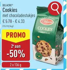 ALDI Delacre cookies met chocoladestukjes aanbieding