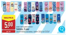 ALDI Disney/ Nickelodeon/ Marvel Sokken aanbieding