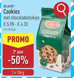 ALDI Delacre cookies met chocoladestukjes aanbieding